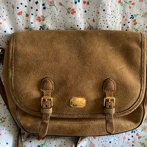 Ralph Lauren satchel style suede handbag.